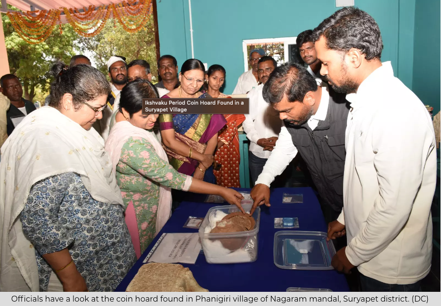 coins found from phanigir, telangana